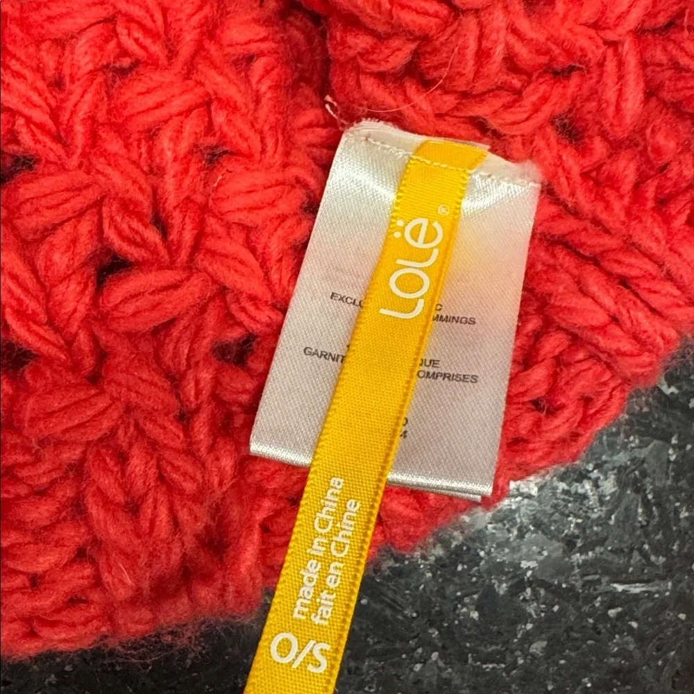 Lole Cozy Fuscia Pink textured Knit Beanie slouch hat one size